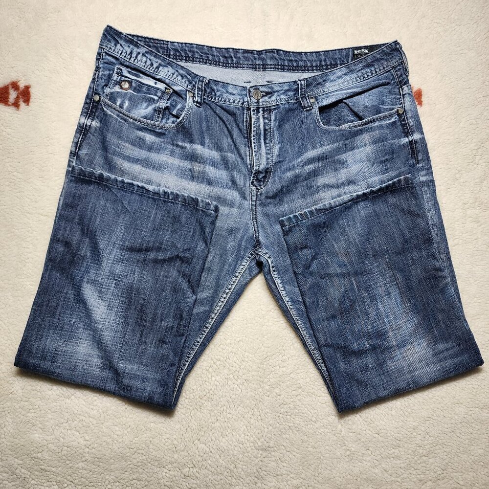 BUFFALO David Bitton Six Jeans 42 x 34 (42 x 27) Slim Straight Leg Blue Denim